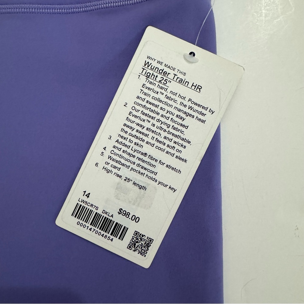 Lululemon Wunder Train High-Rise Tight 25” - Dark Lavender - Picture 6 of 6